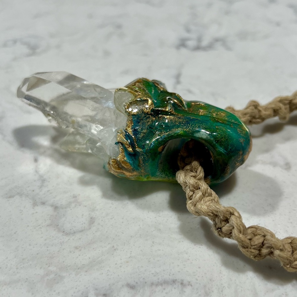 Crystal Necklace by Adina Mills. Authentic, handcrafted, OOAK wearable art - Picture 6 of 11